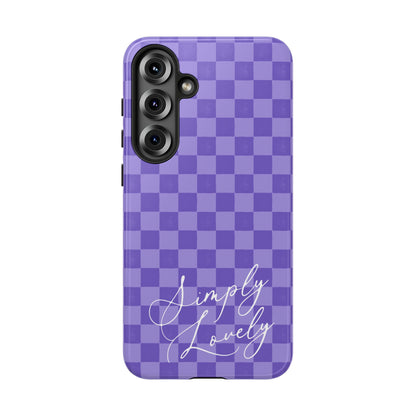 Simply Lovely Purple Checkered F1 Phone Case Design, Trendy F1 Gift, Formula 1 Gift, Cute F1 Phone Case