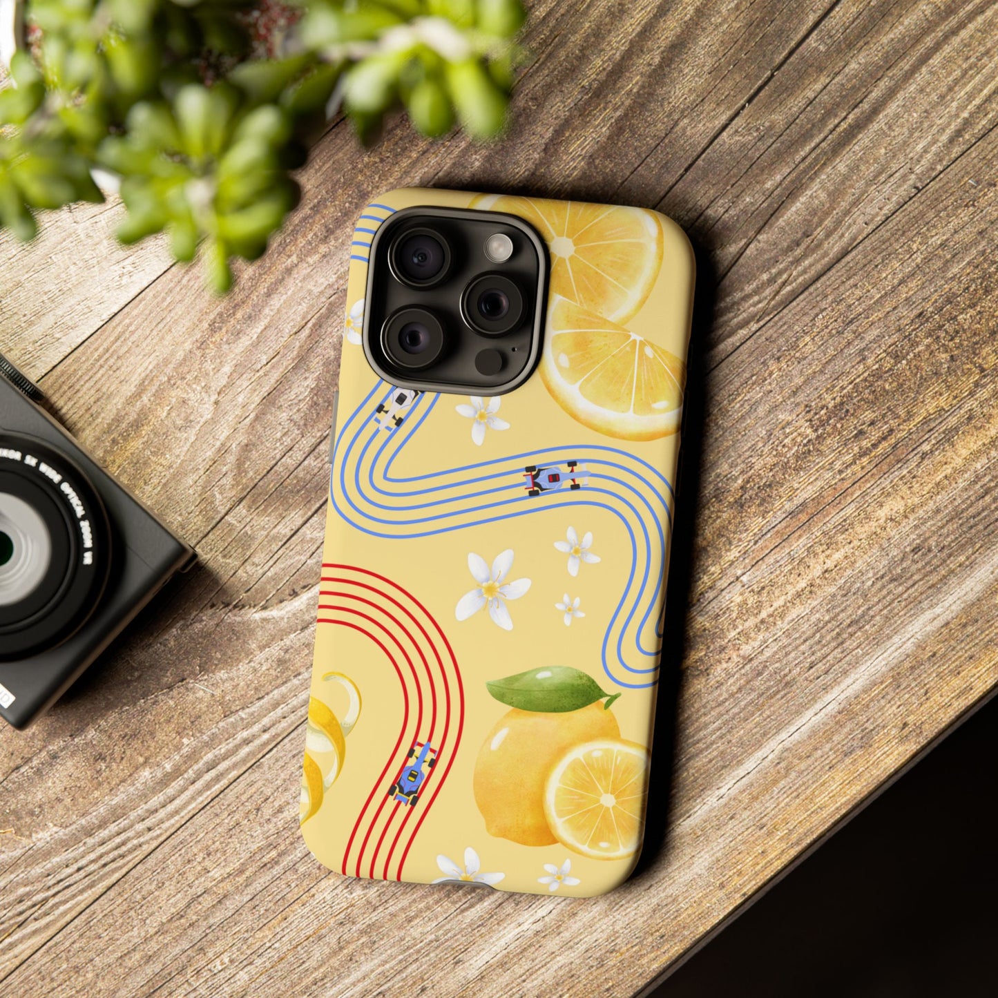 Yellow F1 Racing Bulls and Lemons Phone Case, Trendy F1 Gift, Formula 1 Gift, Cute Fruit F1 Phone Case, Unique Phone Case