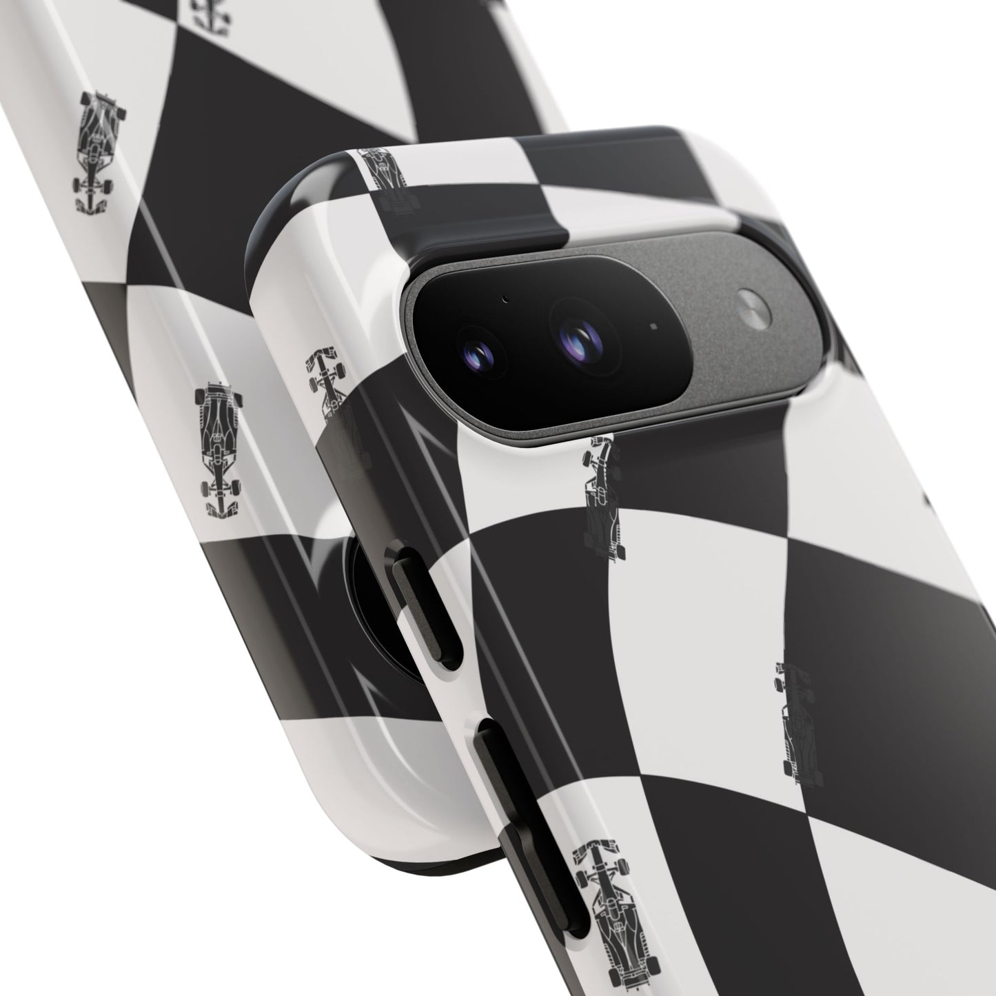 F1 Phone Case Black and White Checkered Design, Trendy F1 Gift, Formula 1 Gift, Cute F1 Phone Case, Unique Formula One Phone Case