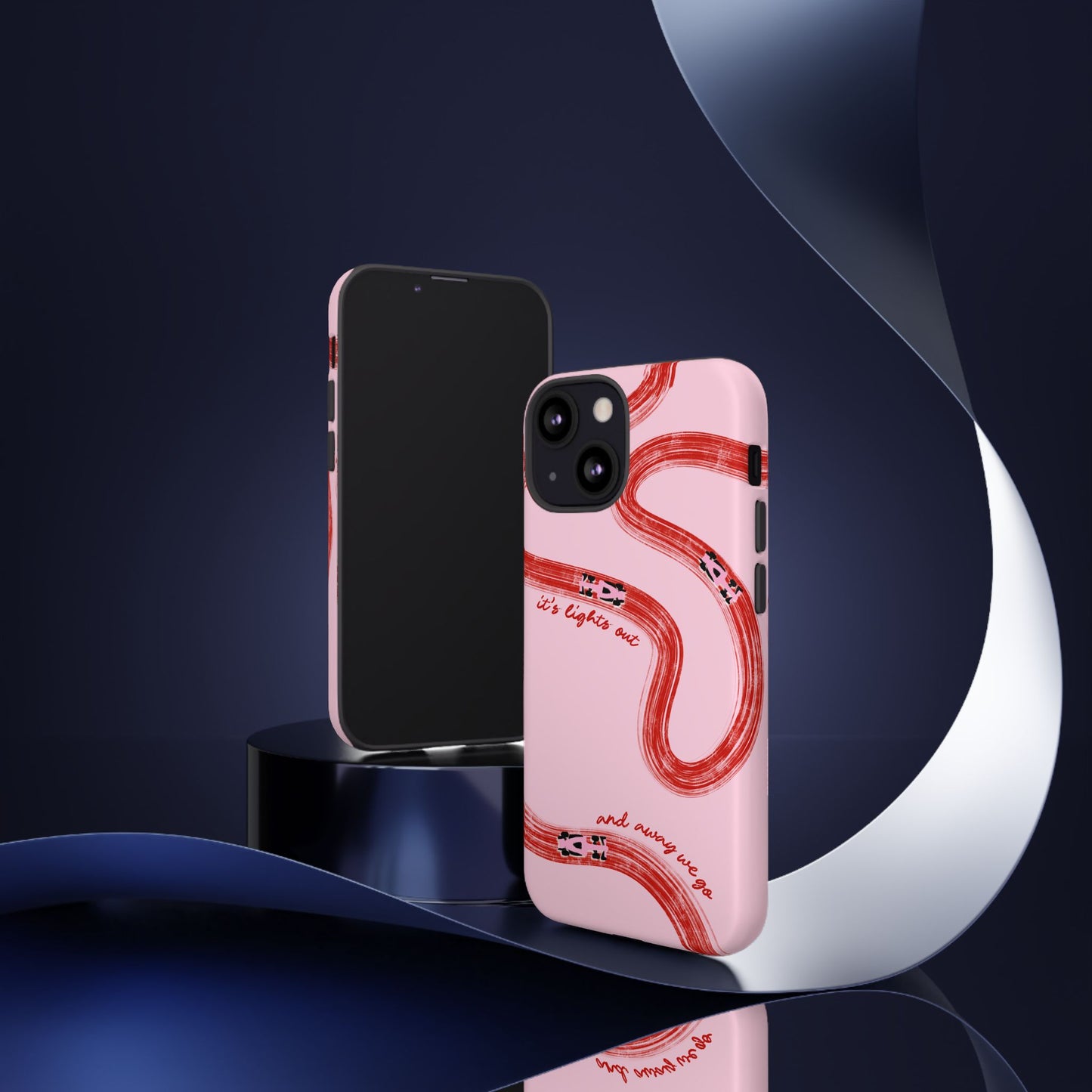 F1 Phone Case Pink and Red Painted "its lights out and away we go", Trendy F1 Gift, Formula 1 Gift, Cute F1 Phone Case, Unique Phone Case