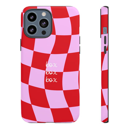Pink and Red Checkered F1 Phone Case, Box Box Box F1 Phone Case