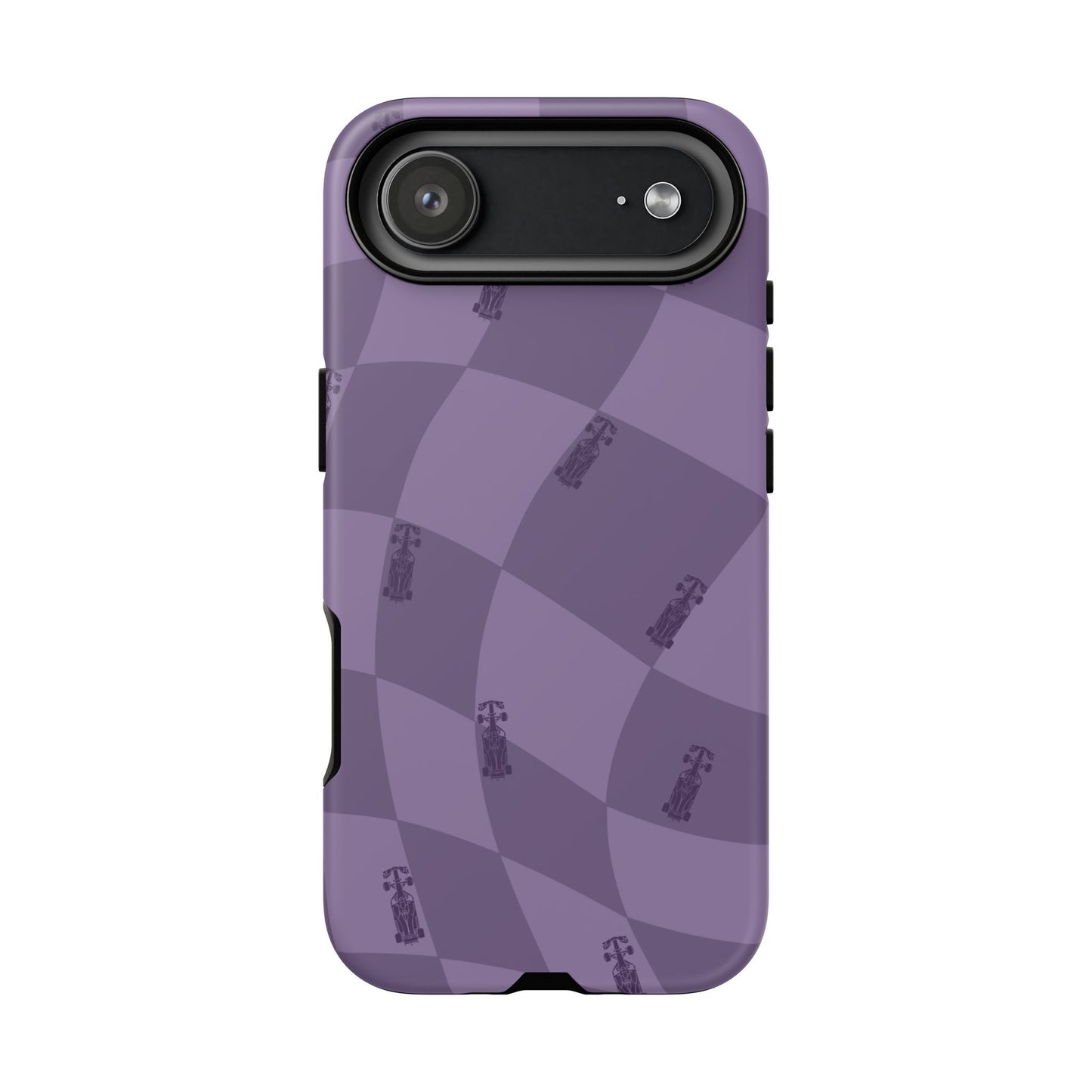 F1 Phone Case Purple Checkered Design, Trendy F1 Gift, Formula 1 Gift, Cute F1 Phone Case, Unique Formula One Phone Case