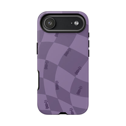 F1 Phone Case Purple Checkered Design, Trendy F1 Gift, Formula 1 Gift, Cute F1 Phone Case, Unique Formula One Phone Case