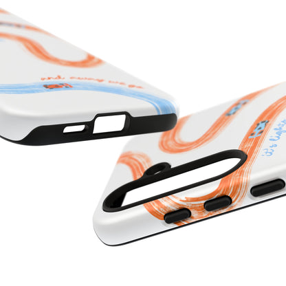McLaren F1 Phone Case Orange and Blue Painted "its lights out and away we go", Trendy F1 Gift, Formula 1 Gift, Cute F1 Phone Case