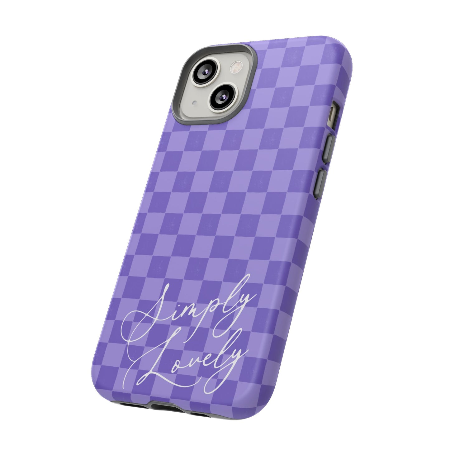 Simply Lovely Purple Checkered F1 Phone Case Design, Trendy F1 Gift, Formula 1 Gift, Cute F1 Phone Case
