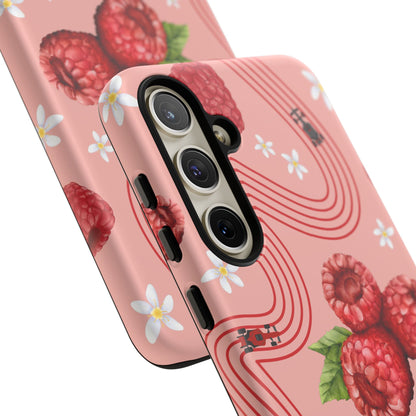 Red F1 Haas and Raspberries Phone Case, Trendy F1 Gift, Formula 1 Gift, Cute Fruit F1 Phone Case, Unique Phone Case