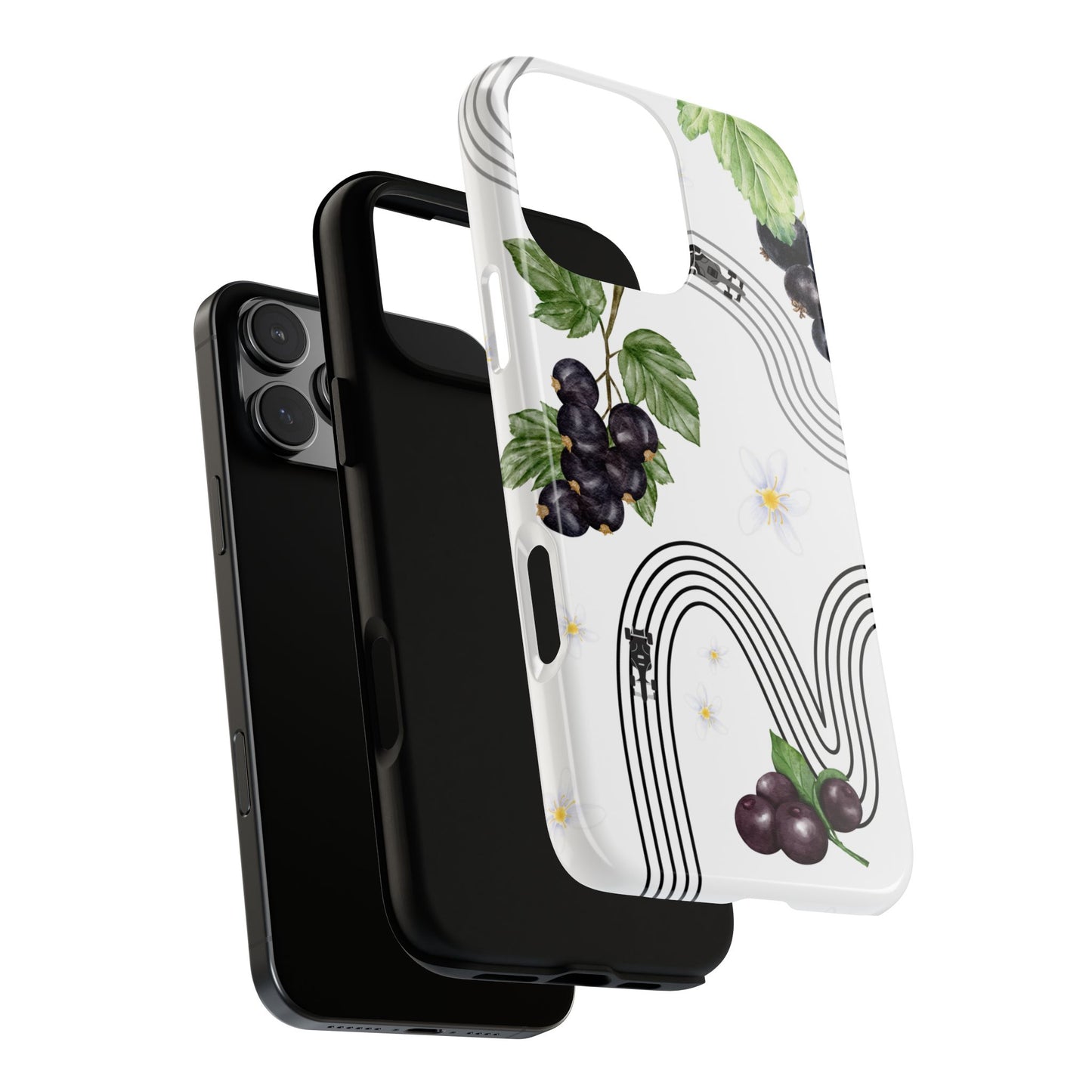 F1 Cadillac and Black Currants Phone Case, Trendy F1 Gift, Formula 1 Gift, Cute Fruit F1 Phone Case, Unique Phone Case