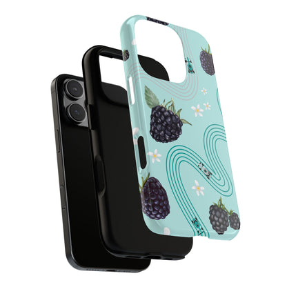 Teal F1 Mercedes and Blackberries Phone Case , Trendy F1 Gift, Formula 1 Gift, Cute Fruit F1 Phone Case, Unique Phone Case