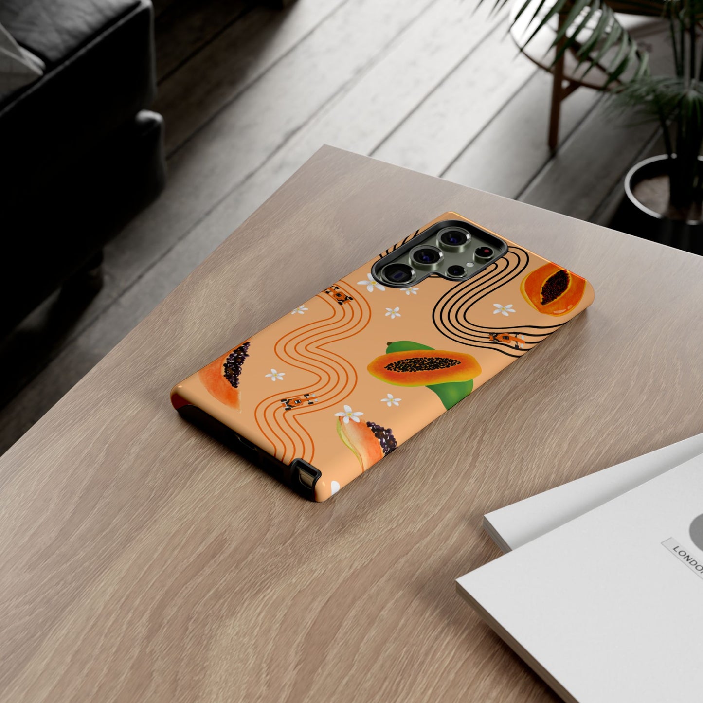 Orange F1 McLaren and Papaya Phone Case, Trendy F1 Gift, Formula 1 Gift, Cute Fruit F1 Phone Case, Unique Phone Case