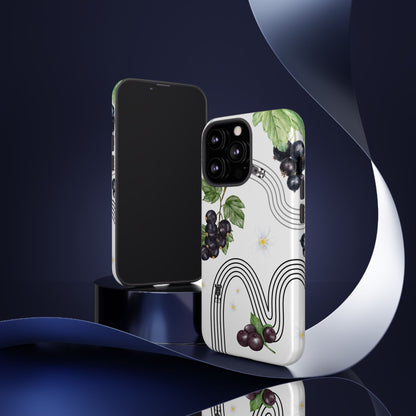 F1 Cadillac and Black Currants Phone Case, Trendy F1 Gift, Formula 1 Gift, Cute Fruit F1 Phone Case, Unique Phone Case