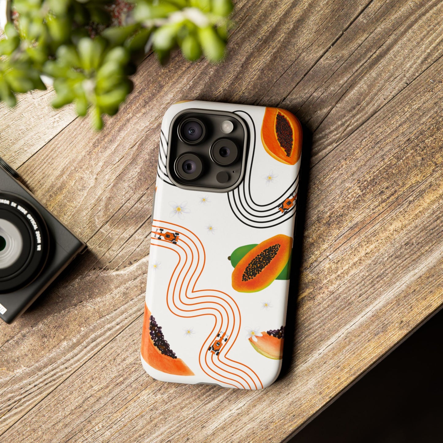 F1 McLaren and Papaya Phone Case , Trendy F1 Gift, Formula 1 Gift, Cute Fruit F1 Phone Case, Unique Phone Case