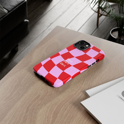 Pink and Red Checkered F1 Phone Case, Box Box Box F1 Phone Case