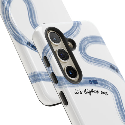 F1 Phone Case Blue Painted "its lights out and away we go", Trendy F1 Gift, Formula 1 Gift, Cute F1 Phone Case, Gift for F1 Fans