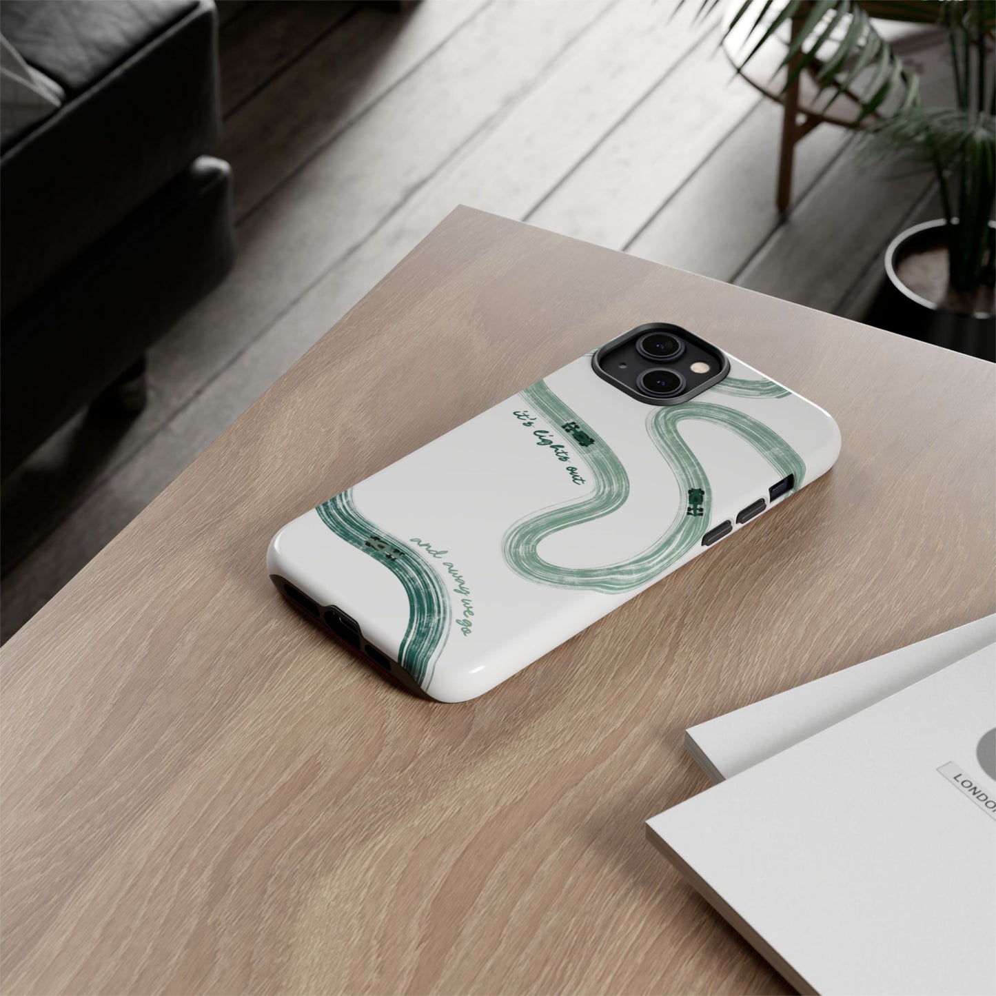 F1 Phone Case Green Painted "its lights out and away we go", Trendy F1 Gift, Formula 1 Gift, Cute F1 Phone Case, Gift for F1 Fans