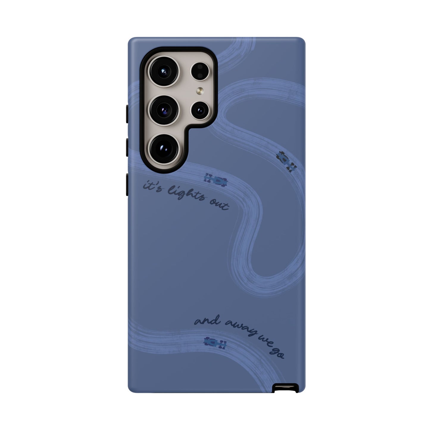 F1 Phone Case Monochrome Dark Blue Painted "its lights out and away we go", Trendy F1 Gift, Formula 1 Gift, Cute F1 Phone Case, Phone Case