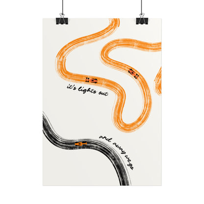 F1 McLaren Orange and Black Giclée Print Poster | Minimalist F1 Art - EU SIZING (Physical Print)