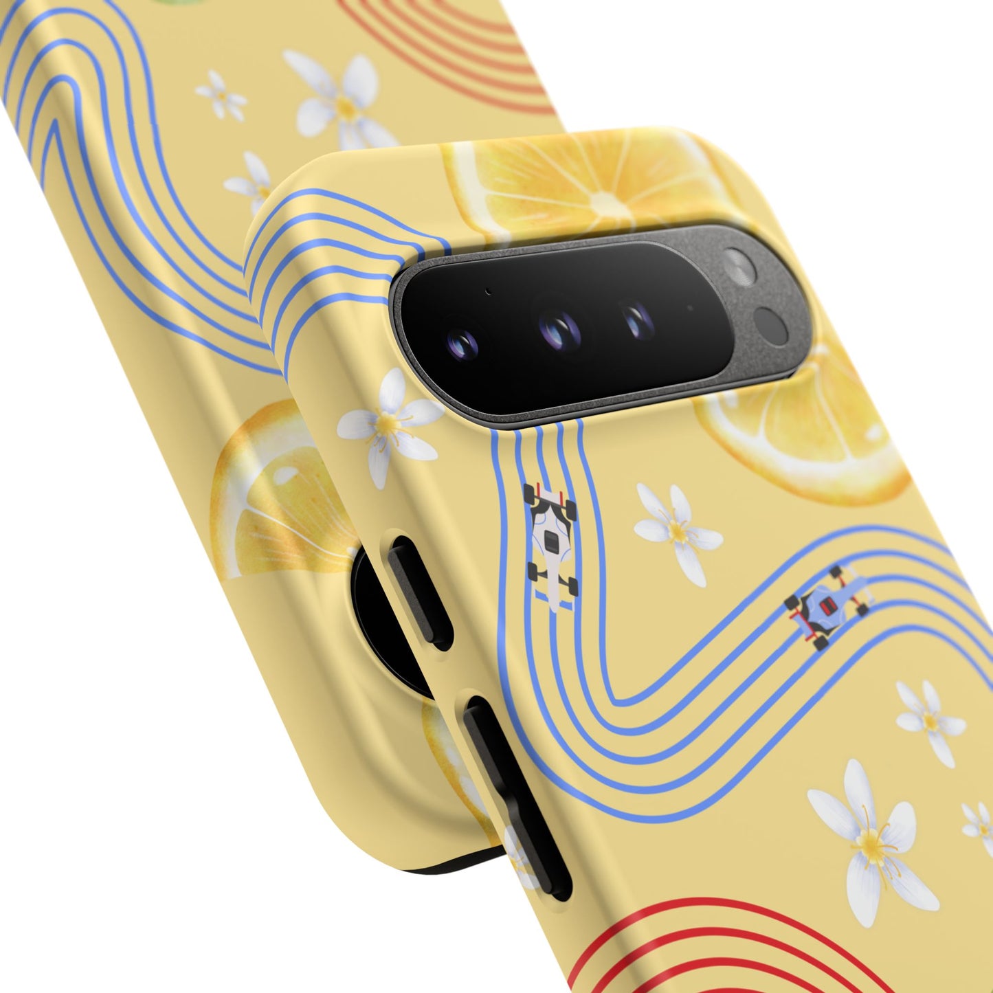 Yellow F1 Racing Bulls and Lemons Phone Case, Trendy F1 Gift, Formula 1 Gift, Cute Fruit F1 Phone Case, Unique Phone Case