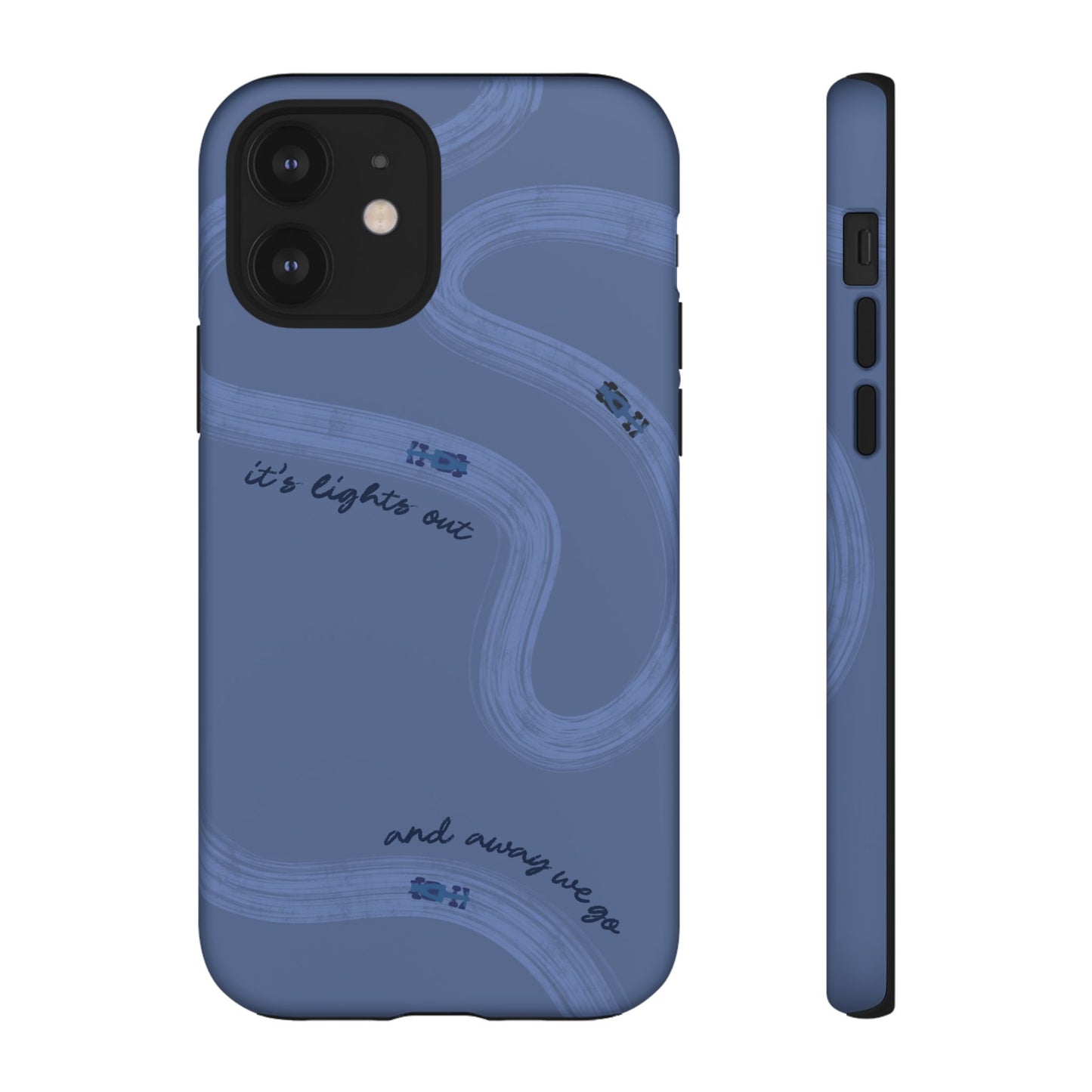 F1 Phone Case Monochrome Dark Blue Painted "its lights out and away we go", Trendy F1 Gift, Formula 1 Gift, Cute F1 Phone Case, Phone Case