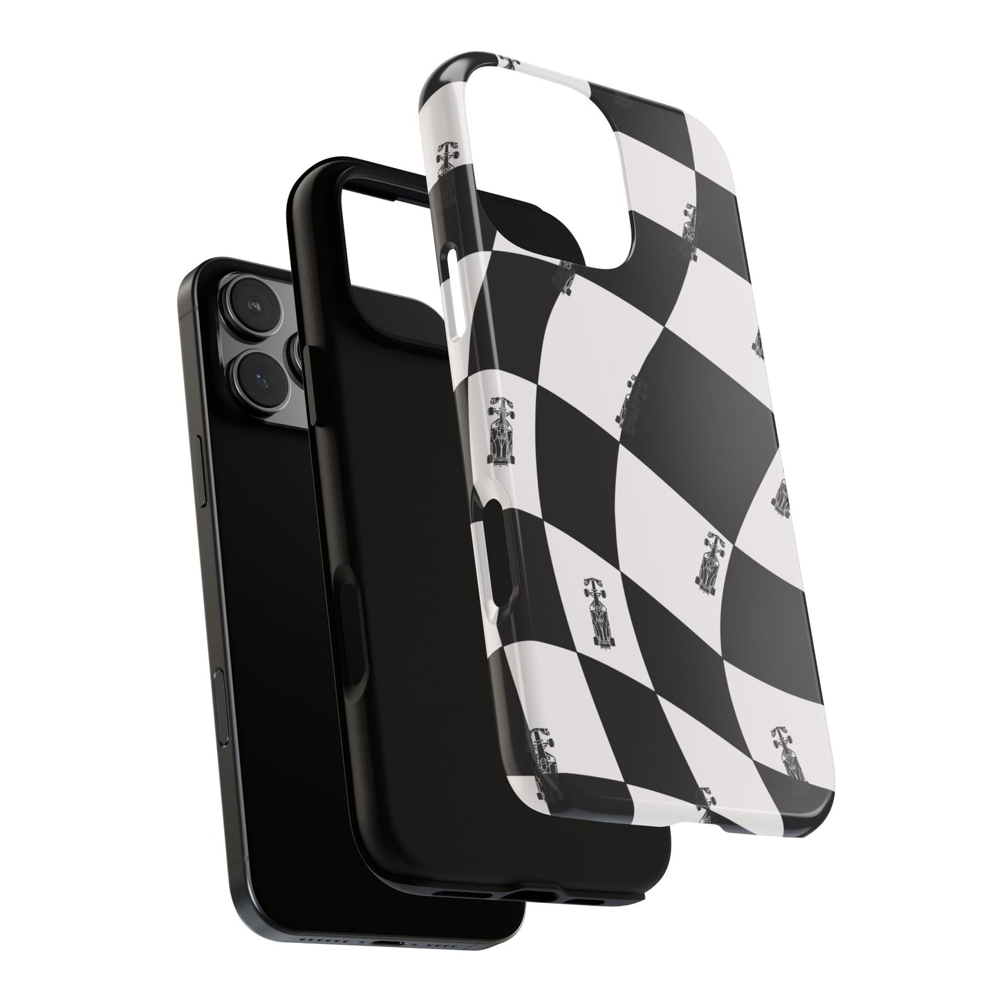 F1 Phone Case Black and White Checkered Design, Trendy F1 Gift, Formula 1 Gift, Cute F1 Phone Case, Unique Formula One Phone Case