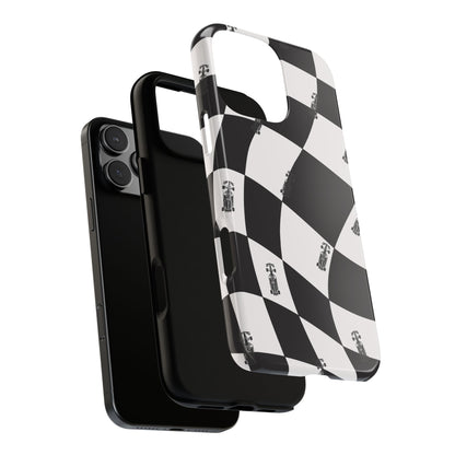 F1 Phone Case Black and White Checkered Design, Trendy F1 Gift, Formula 1 Gift, Cute F1 Phone Case, Unique Formula One Phone Case