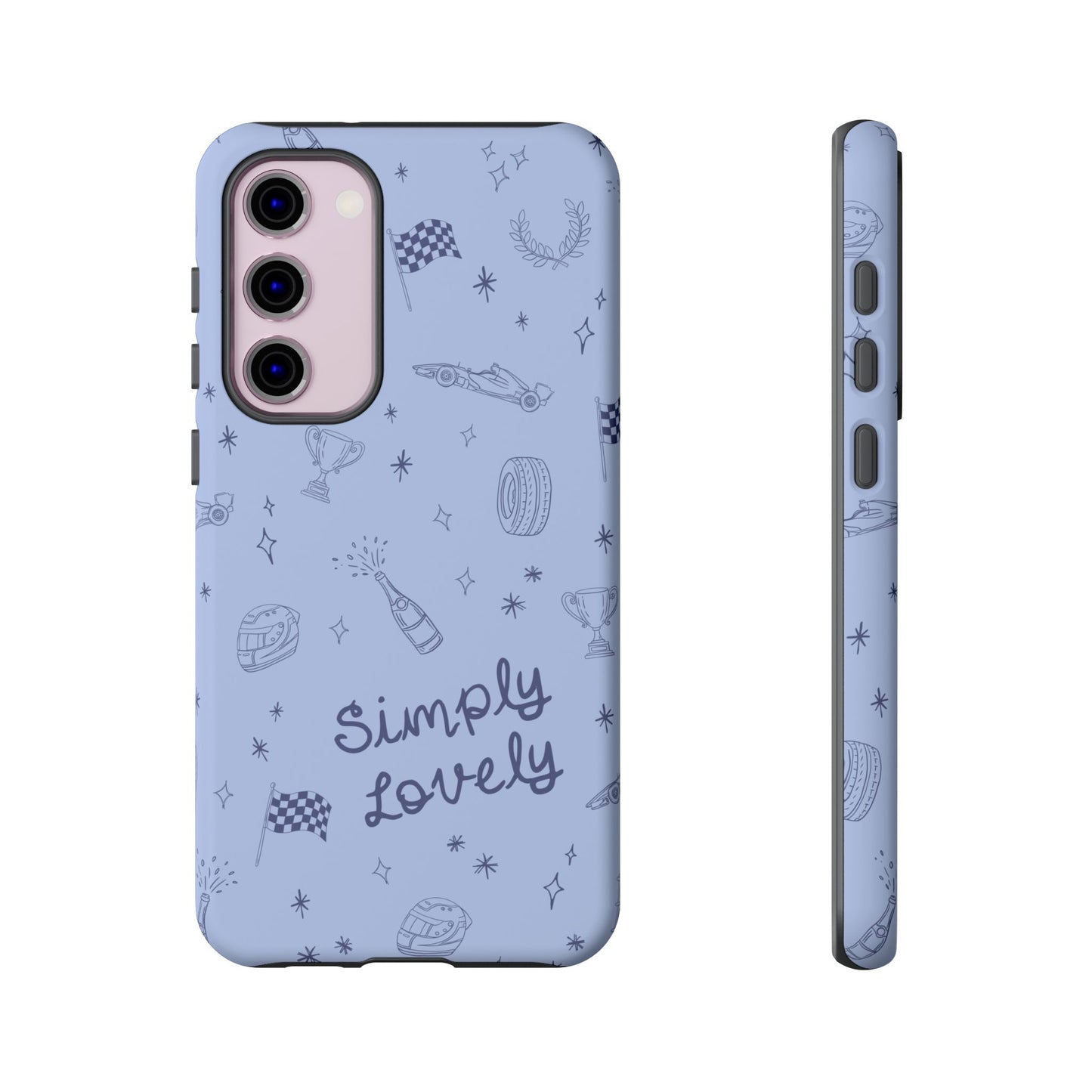 Blue Doodle "Simply Lovely" F1 Phone Case Design