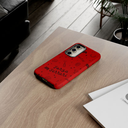 F1 Ferrari Racing Doodle "Forza Ferrari" F1 Phone Case Design