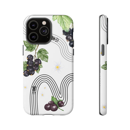 F1 Cadillac and Black Currants Phone Case, Trendy F1 Gift, Formula 1 Gift, Cute Fruit F1 Phone Case, Unique Phone Case