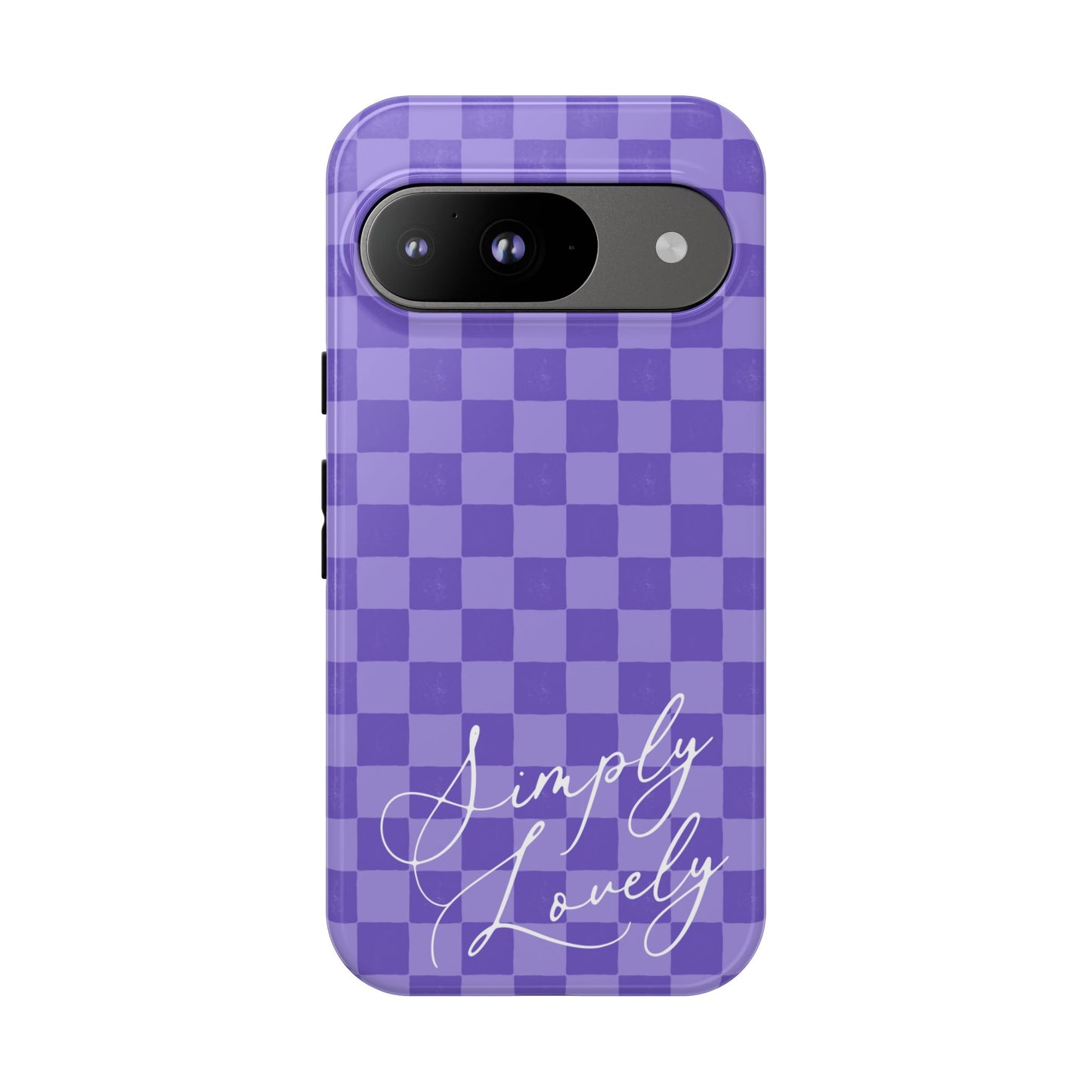 Simply Lovely Purple Checkered F1 Phone Case Design, Trendy F1 Gift, Formula 1 Gift, Cute F1 Phone Case