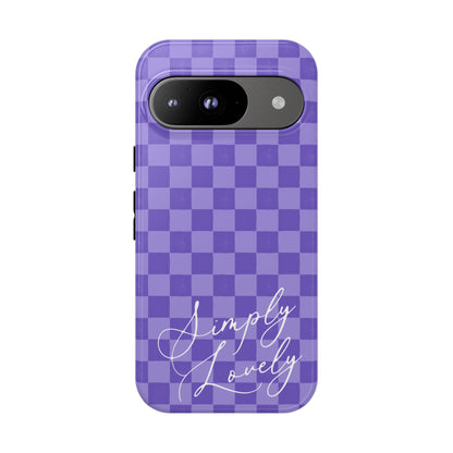 Simply Lovely Purple Checkered F1 Phone Case Design, Trendy F1 Gift, Formula 1 Gift, Cute F1 Phone Case