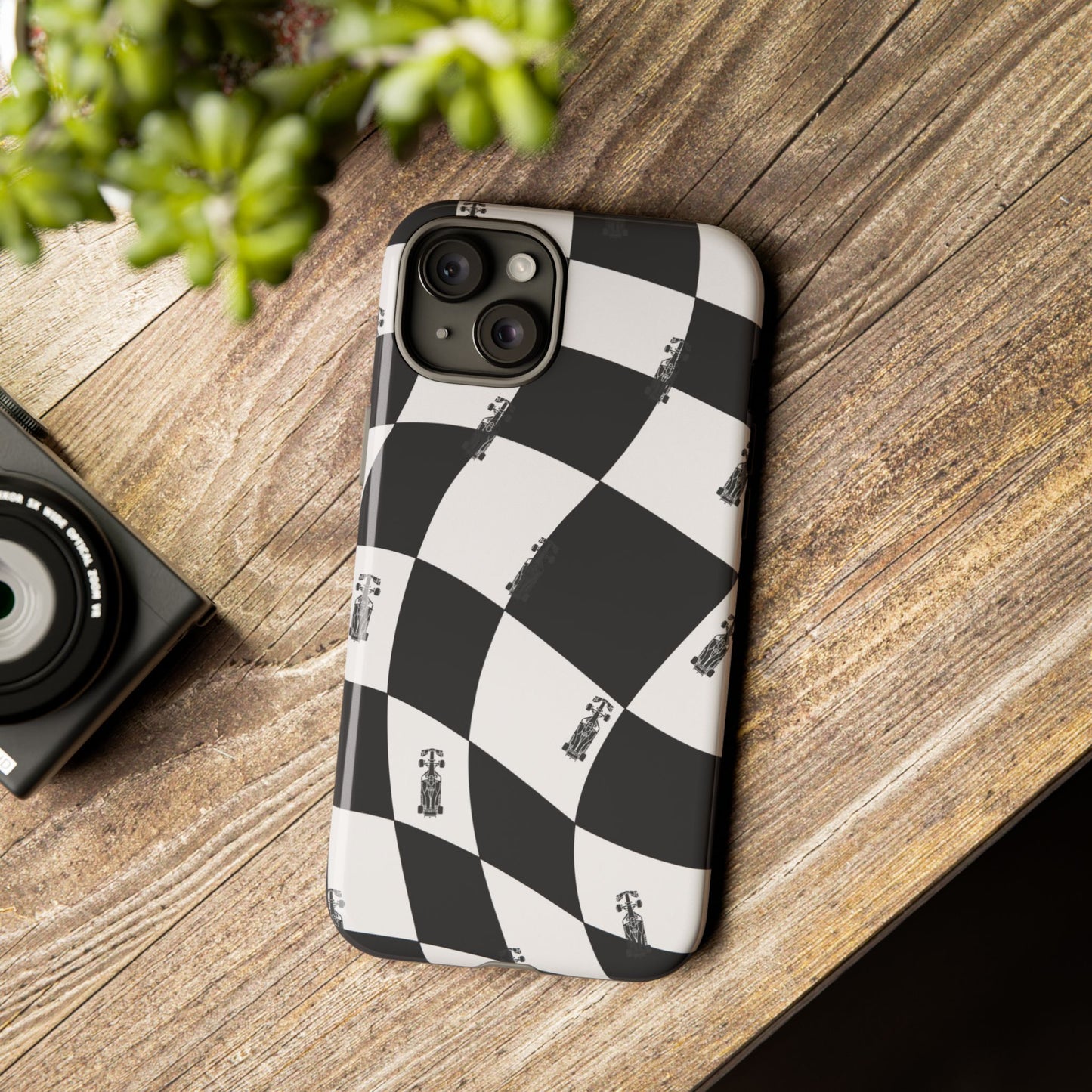 F1 Phone Case Black and White Checkered Design, Trendy F1 Gift, Formula 1 Gift, Cute F1 Phone Case, Unique Formula One Phone Case