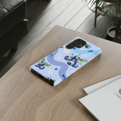 Blue F1 Williams and Blueberries Phone Case, Trendy F1 Gift, Formula 1 Gift, Cute Fruit F1 Phone Case, Unique Phone Case