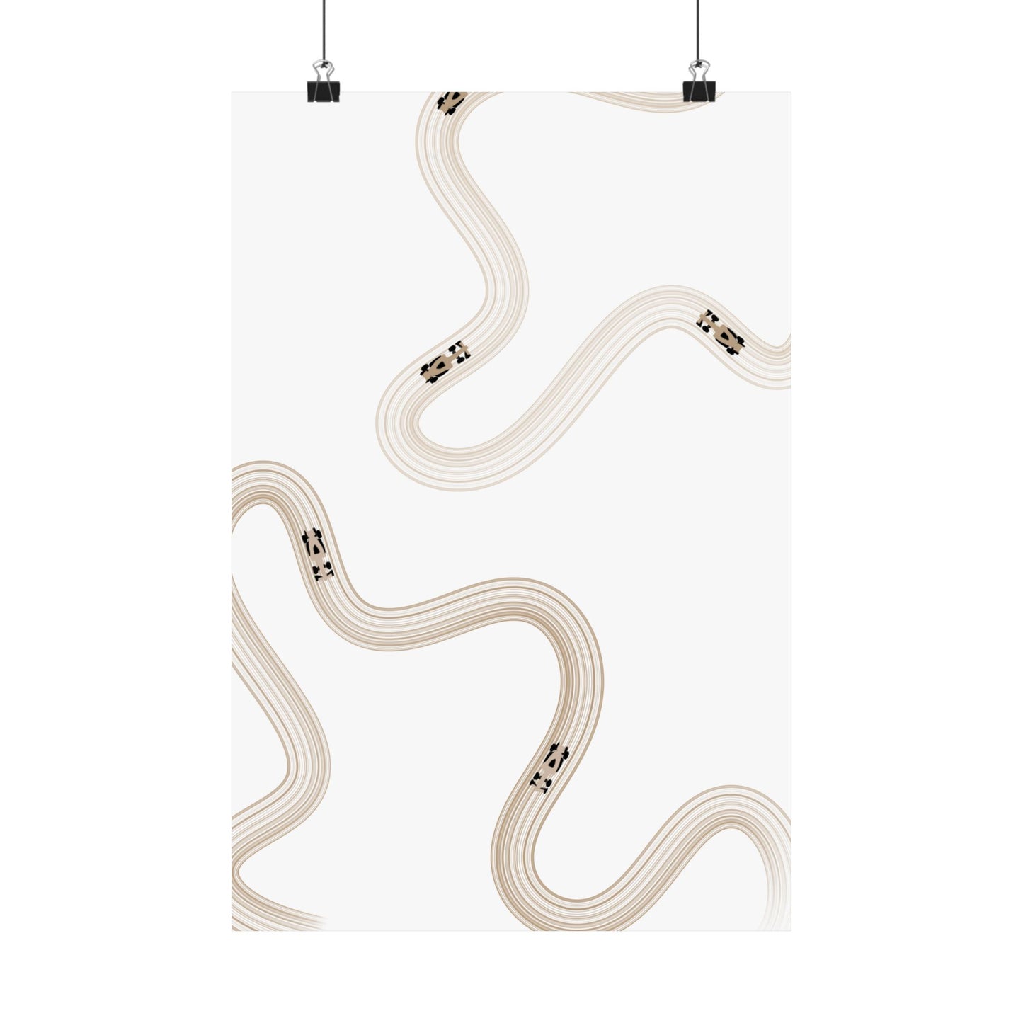 Neutral Beige F1 Matte Vertical Poster | Formula 1 Art Print (US SIZING)