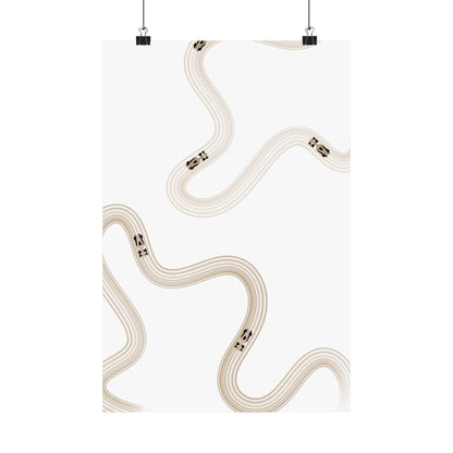 Neutral Beige F1 Matte Vertical Poster | Formula 1 Art Print (US SIZING)