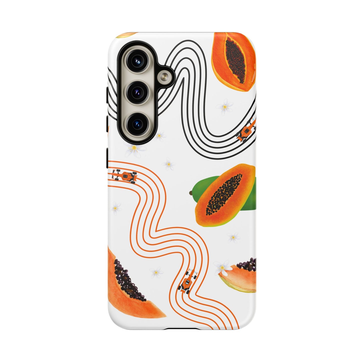 F1 McLaren and Papaya Phone Case , Trendy F1 Gift, Formula 1 Gift, Cute Fruit F1 Phone Case, Unique Phone Case
