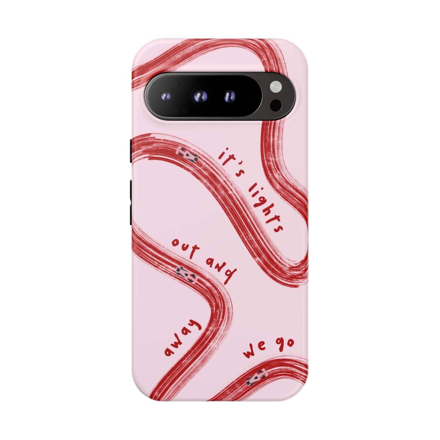 Pink and Red Lights Out F1 Phone Case Design, Trendy F1 Gift, Formula 1 Gift, Cute F1 Phone Case, Unique Formula One Phone Case