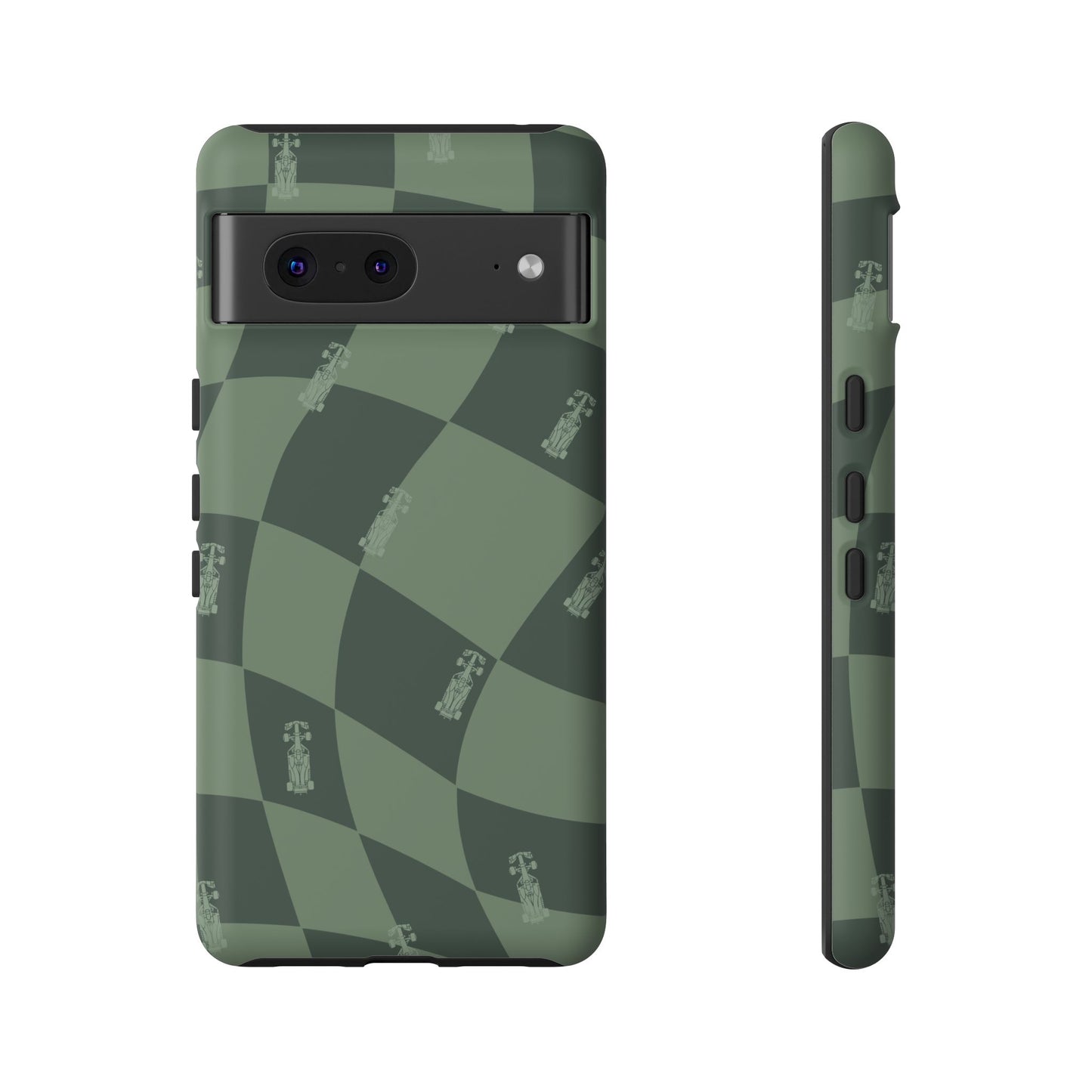 F1 Phone Case Green Checkerboard Design, Trendy F1 Gift, Formula 1 Gift, Cute F1 Phone Case, Unique Formula One Phone Case