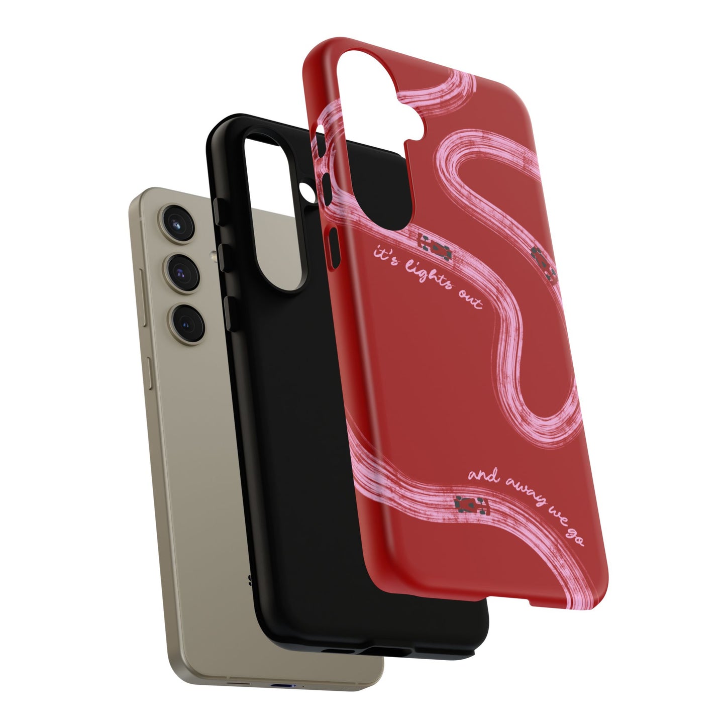 Red and Pink Lights Out F1 Phone Case Design, Trendy F1 Gift, Formula 1 Gift, Cute F1 Phone Case, Unique Formula One Phone Case