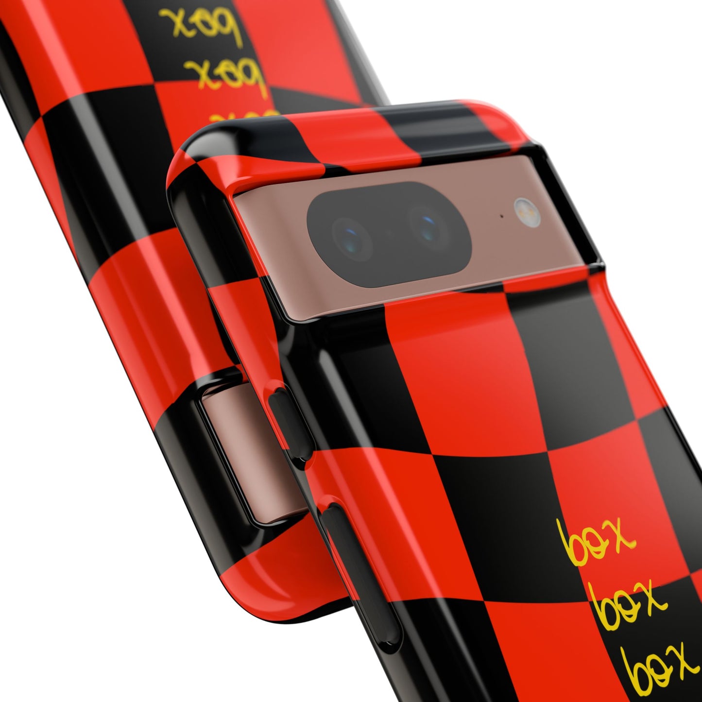 F1 Ferrari Black and Red Checkered Phone Case, Box Box Box F1 Phone Case