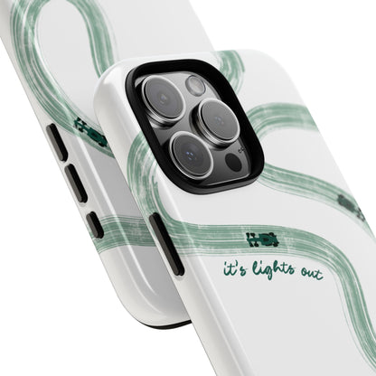F1 Phone Case Green Painted "its lights out and away we go", Trendy F1 Gift, Formula 1 Gift, Cute F1 Phone Case, Gift for F1 Fans