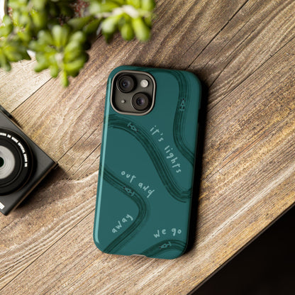 Teal Lights Out F1 Phone Case Design, Trendy F1 Gift, Formula 1 Gift, Cute F1 Phone Case, Unique Formula One Phone Case