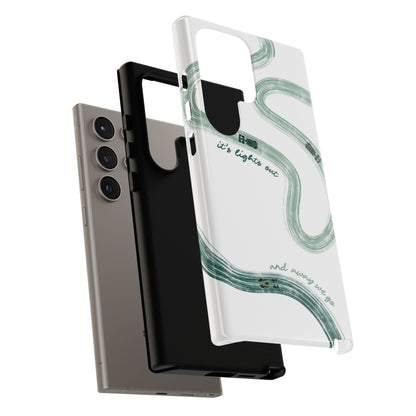 F1 Phone Case Green Painted "its lights out and away we go", Trendy F1 Gift, Formula 1 Gift, Cute F1 Phone Case, Gift for F1 Fans