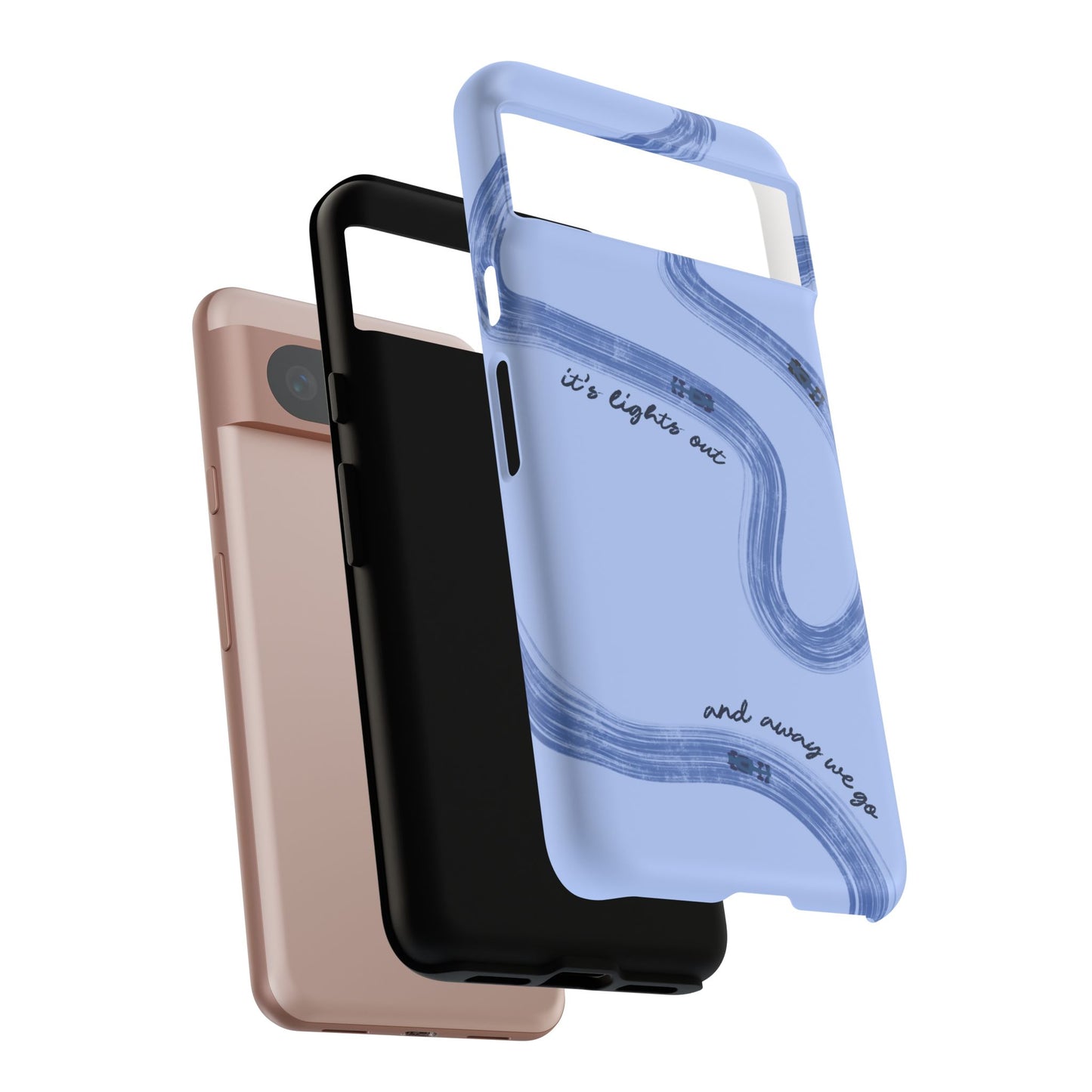 F1 Phone Case Monochrome Blue Painted "its lights out and away we go", Trendy F1 Gift, Formula 1 Gift, Cute F1 Phone Case, Phone Case