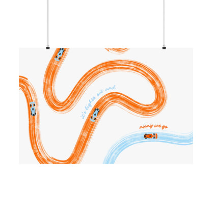 McLaren Orange and Blue Matte Horizontal Poster | US SIZING
