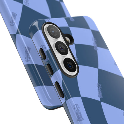 F1 Phone Case Blue Checkerboard Design, Trendy F1 Gift, Formula 1 Gift, Cute F1 Phone Case, Unique Formula One Phone Case