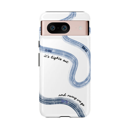 F1 Phone Case Blue Painted "its lights out and away we go", Trendy F1 Gift, Formula 1 Gift, Cute F1 Phone Case, Gift for F1 Fans