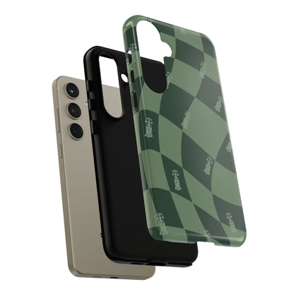 F1 Phone Case Green Checkerboard Design, Trendy F1 Gift, Formula 1 Gift, Cute F1 Phone Case, Unique Formula One Phone Case