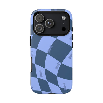 F1 Phone Case Blue Checkerboard Design, Trendy F1 Gift, Formula 1 Gift, Cute F1 Phone Case, Unique Formula One Phone Case