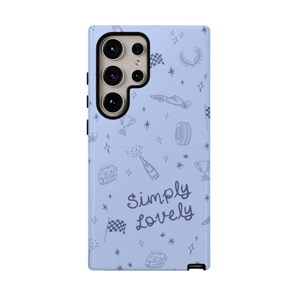 Blue Doodle "Simply Lovely" F1 Phone Case Design