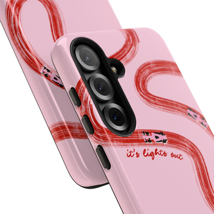F1 Phone Case Pink and Red Painted "its lights out and away we go", Trendy F1 Gift, Formula 1 Gift, Cute F1 Phone Case, Unique Phone Case