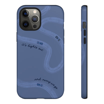 F1 Phone Case Monochrome Dark Blue Painted "its lights out and away we go", Trendy F1 Gift, Formula 1 Gift, Cute F1 Phone Case, Phone Case